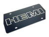 Hemi Black Acrylic License Plate - angled zoom