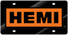 Hemi Black and Orange Acrylic License Plate