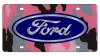 Ford Blue Oval Pink Camo Acrylic License Plate