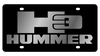Hummer H3 Black Acrylic License Plate - Logo/Lettering
