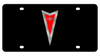 Pontiac Black Acrylic License Plate - Logo Only