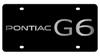 Pontiac G6 Black Acrylic License Plate