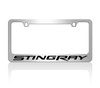 C7 Corvette Stingray Chrome License Plate Frame - Black Script