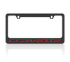C7 Corvette Black License Plate Frame - Red Lettering