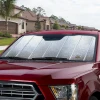 Custom Fit Ultimate Reflector Folding Windshield Sun Shade - in red truck