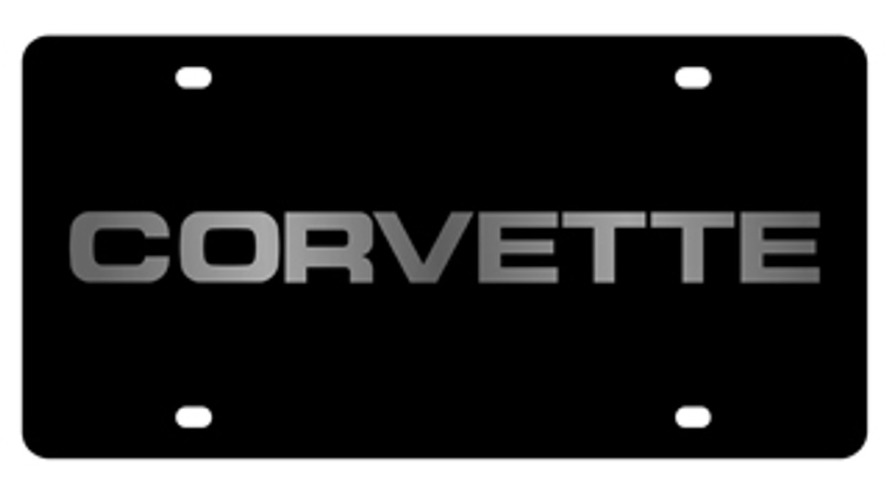 Corvette Black License Plate