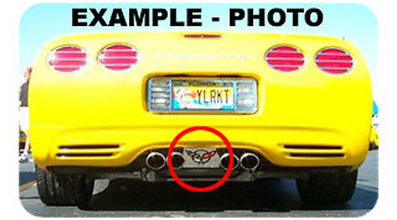 Sample Color Corvette Exhaust Plate on car