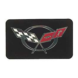 Stainless Steel Exhaust Enhancer C5 Corvette Exhaust Enhancer Plate - Stainless Steel With Flags, Adds 3D Look To Rear Valance C5 Flag Decoration
