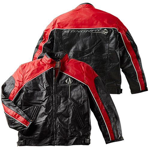 C7 Corvette Stingray Black and Red Lambskin Jacket