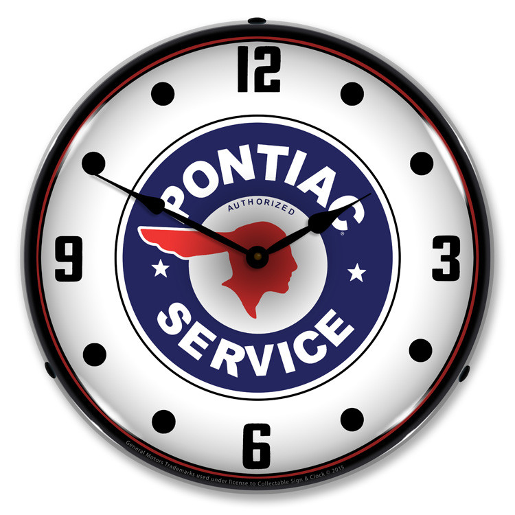 Pontiac Authorized Service LED Backlit Clock