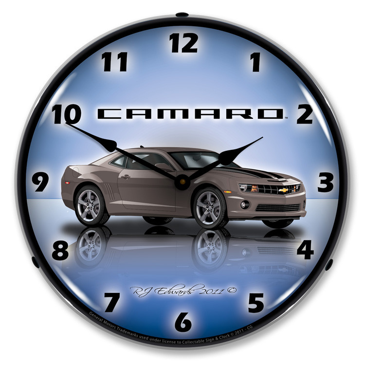 Camaro G5 Cyber Gray Backlit Clock