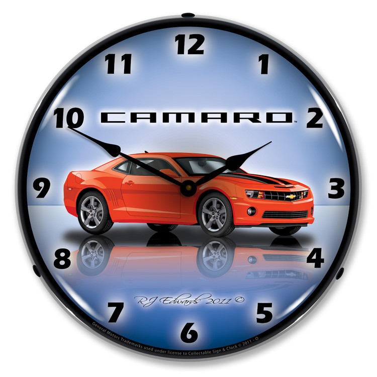 Camaro G5 SS Orange Backlit Clock