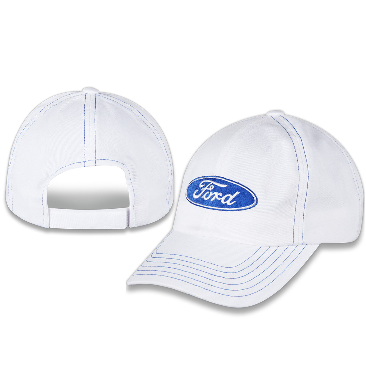 Ford Oval White Hat- front & back