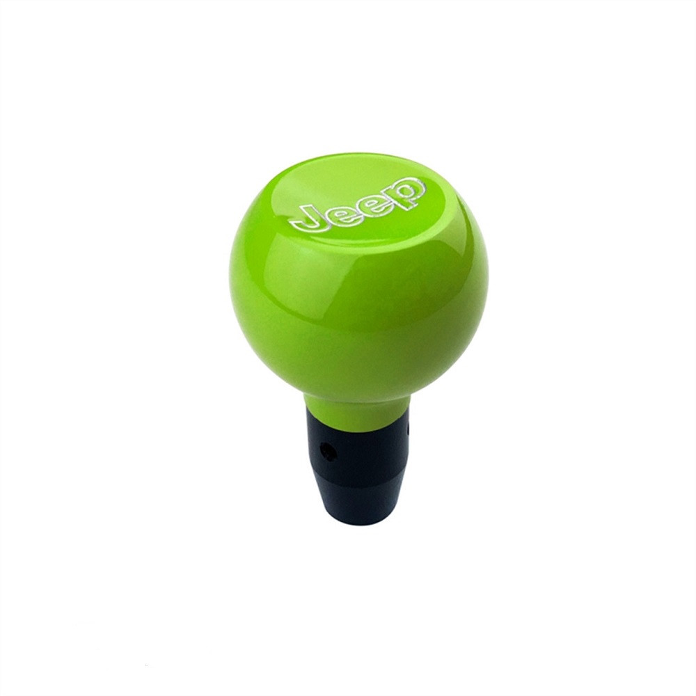 Jeep Wrangler JK 2007-2018 Billet 4x4 Concave Shifter Knob (Green w/ Jeep logo shown)