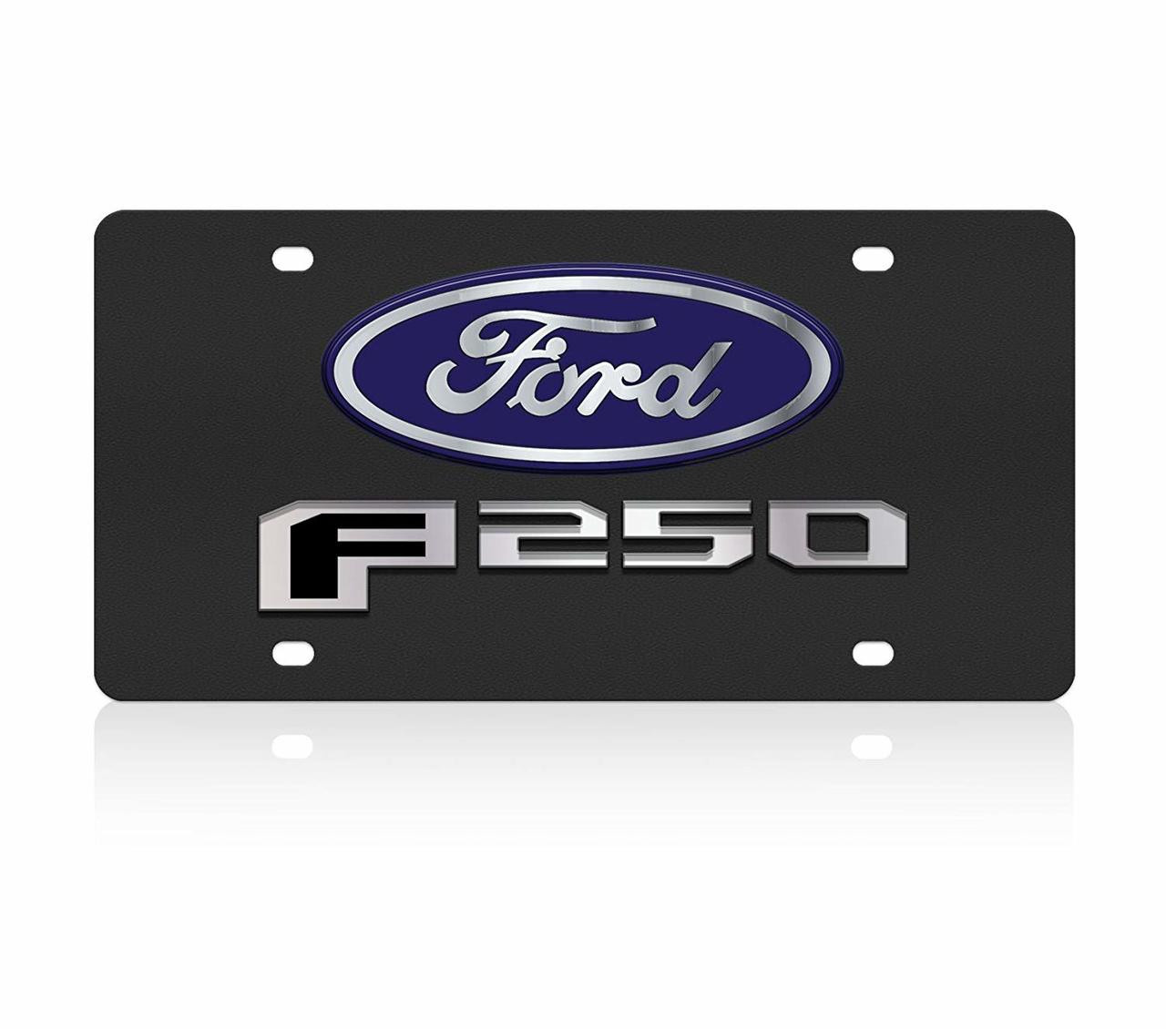 Ford F-250 Carbon Stainless Steel License Plate Ford F-250 Carbon Stainless Steel License Plate