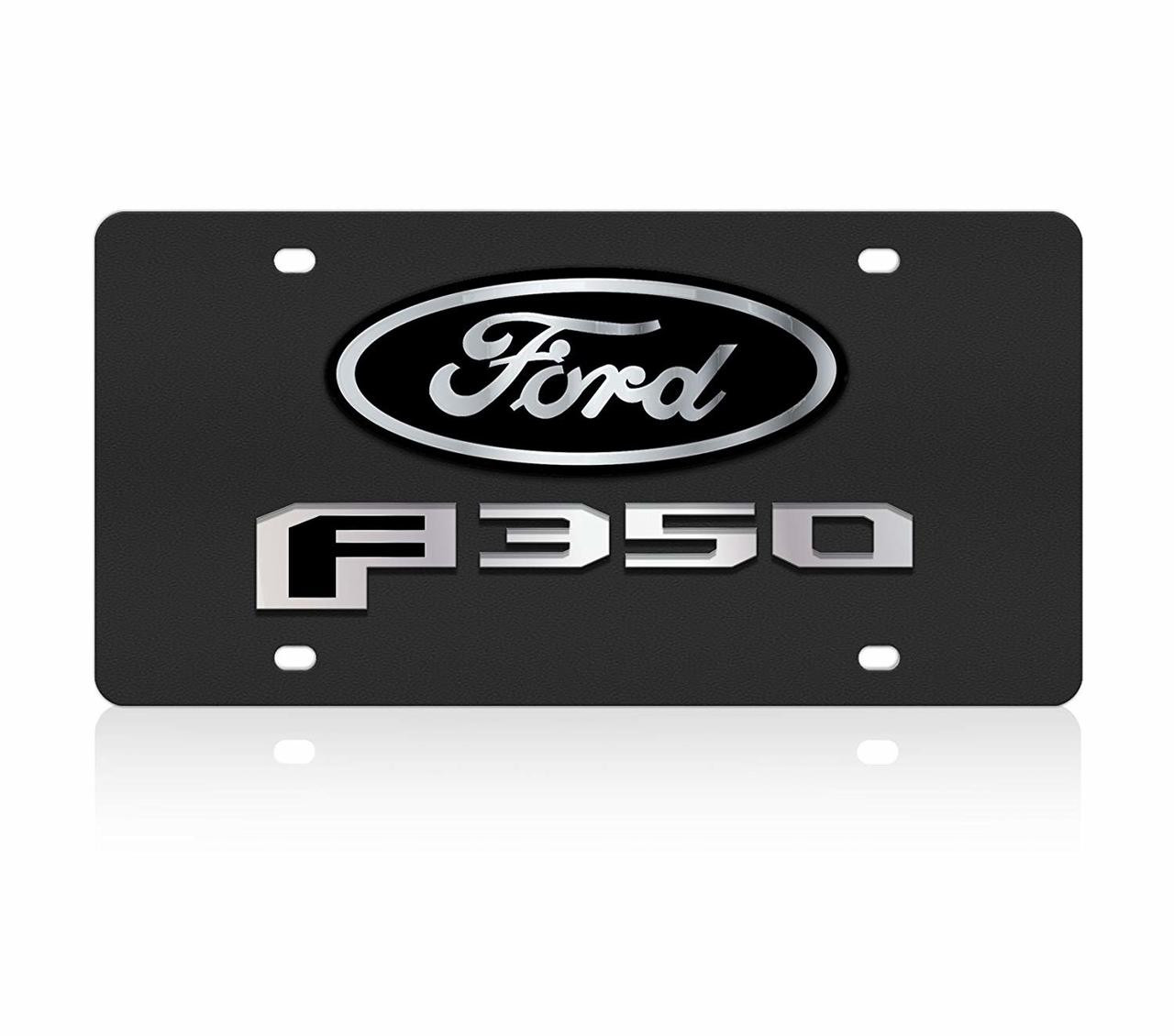 Ford F-350 Carbon Stainless Steel License Plate