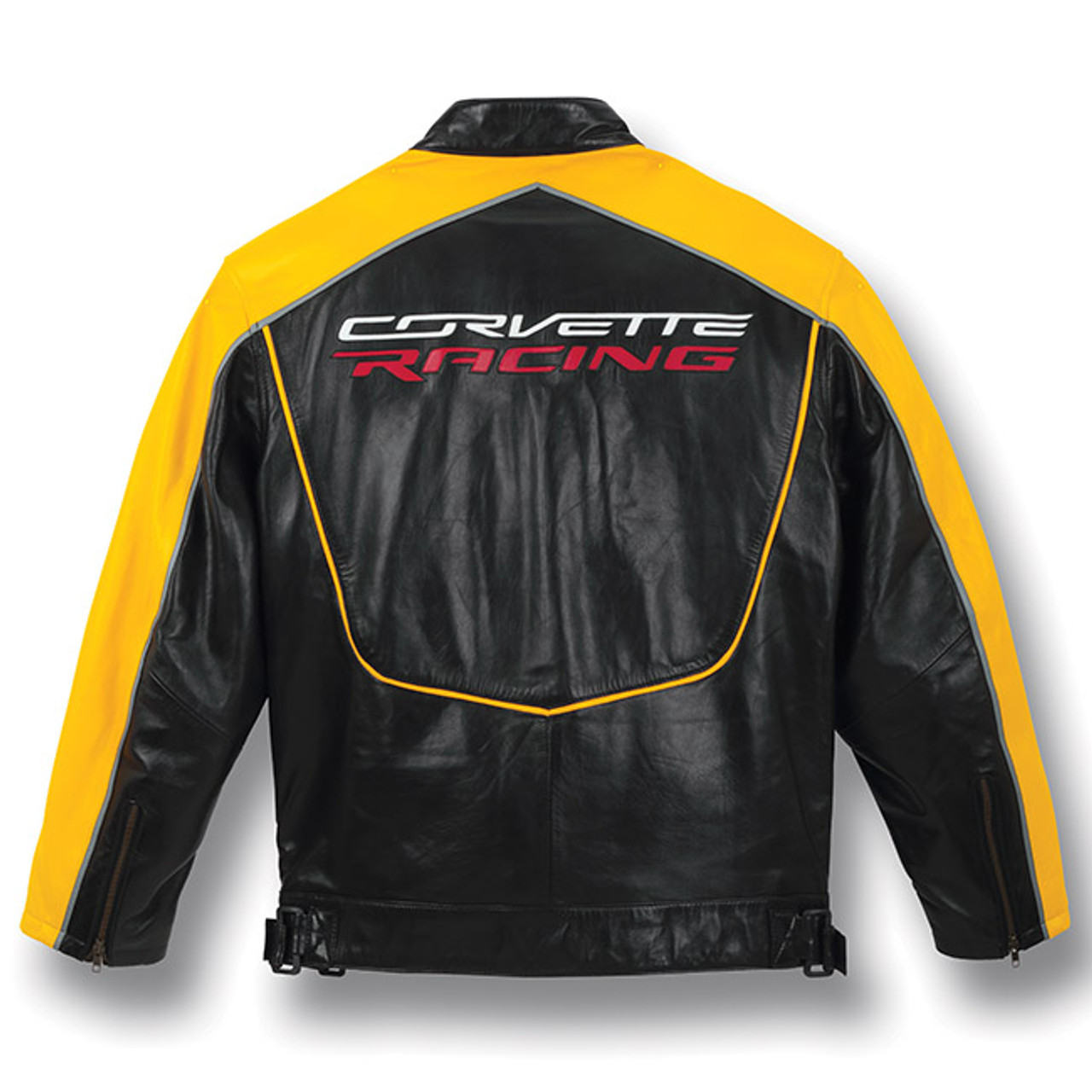 C7 Corvette Racing Black & Yellow Lambskin Bomber Jacket