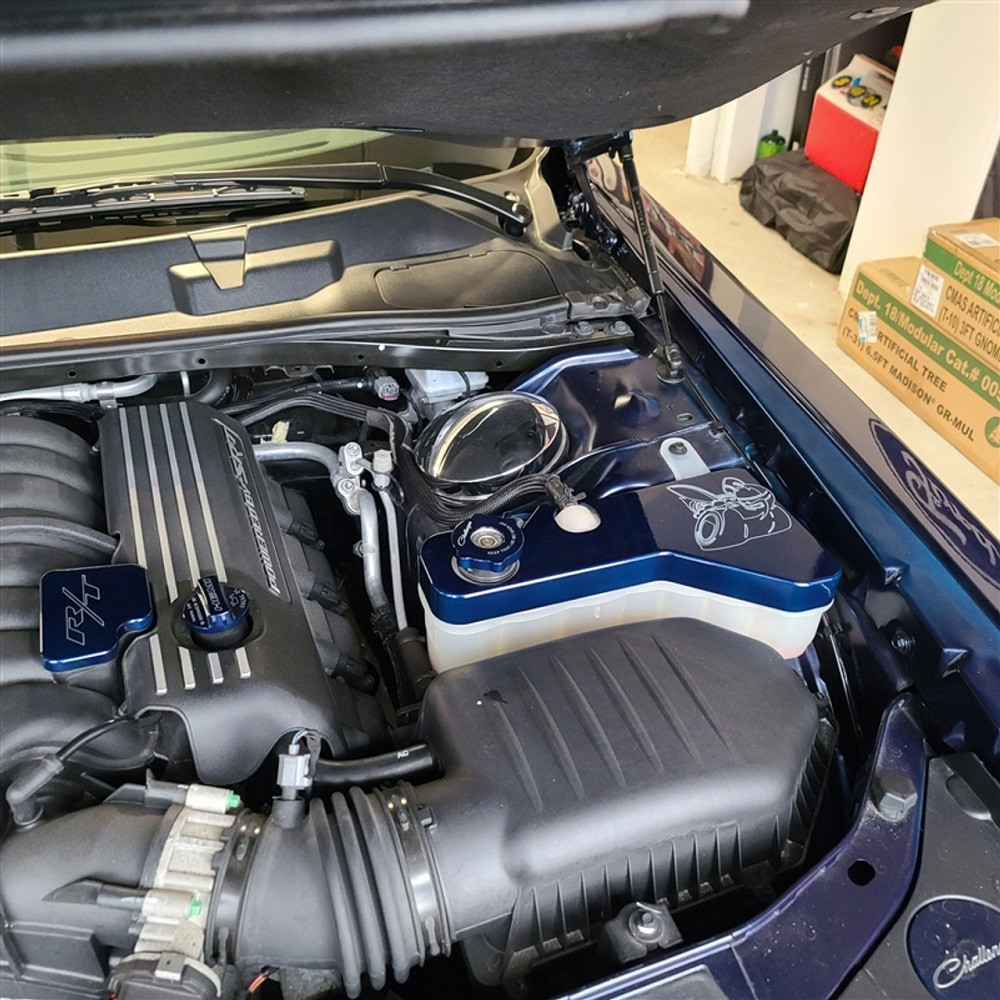 2015-Up Dodge Charger/Challenger Billet Oil Cap Cover (blue on Charger engine)