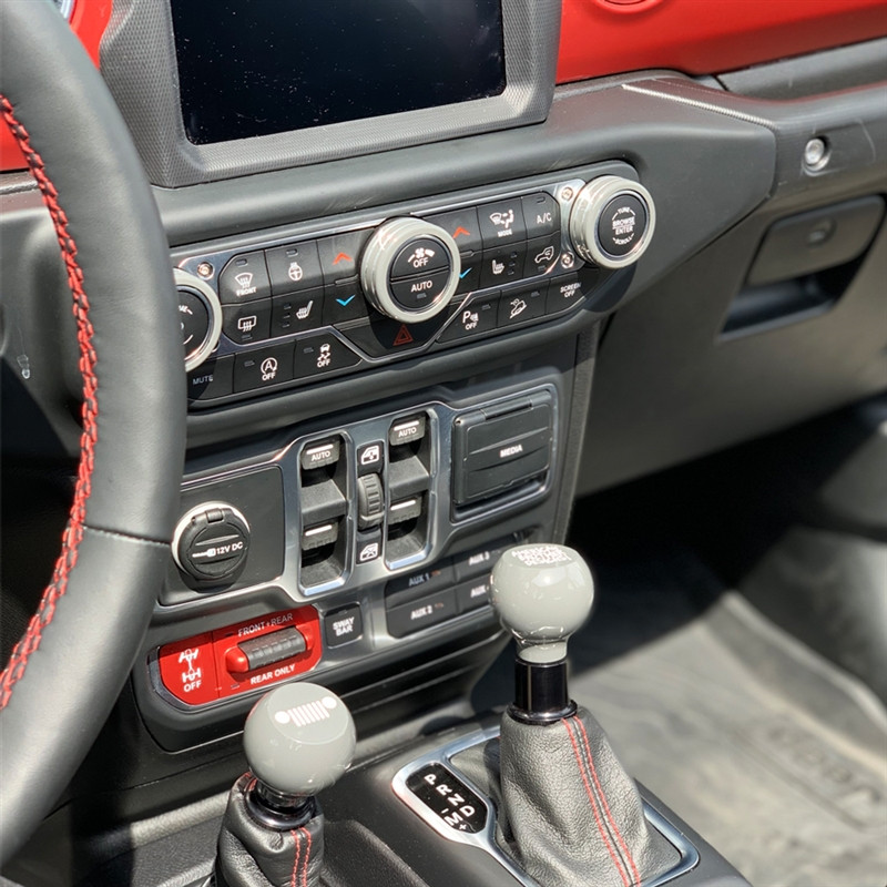 2018-Up Jeep Wrangler JL Color Match Billet Knob Kit  (in car)