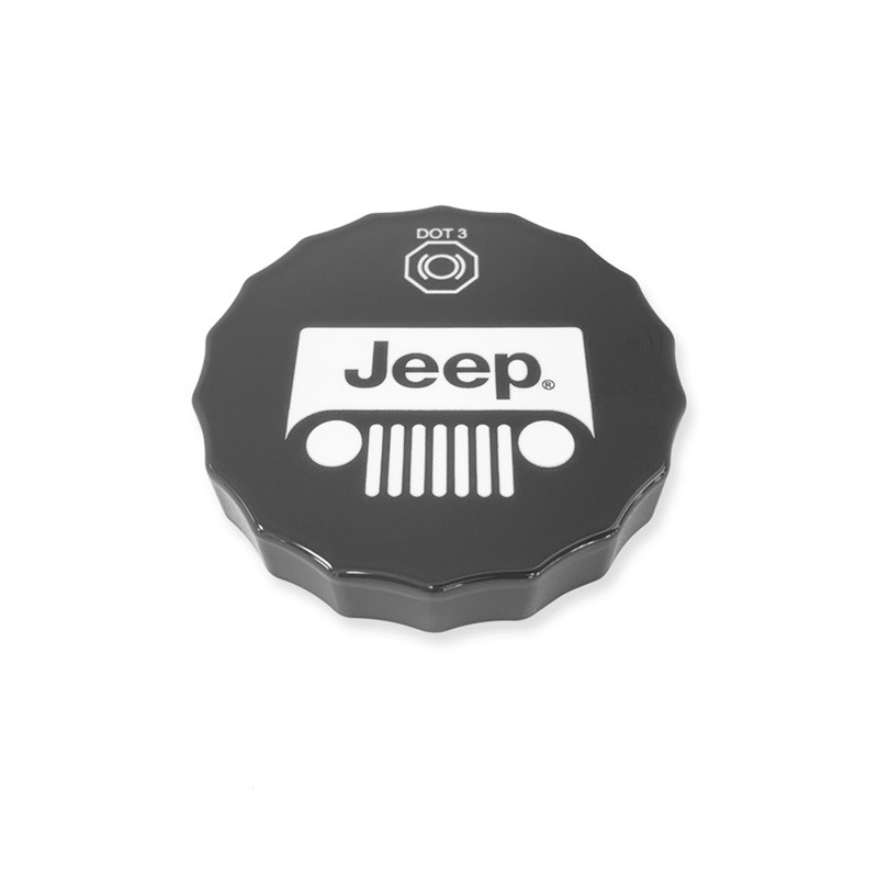 2018-Up Jeep Wrangler JL Billet Master Cylinder Cap Cover (Jeep Windshield Logo)