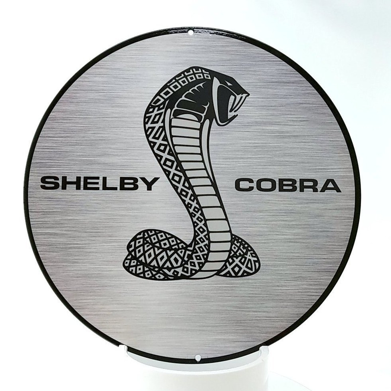 Shelby Cobra Silver Circular Metal Sign