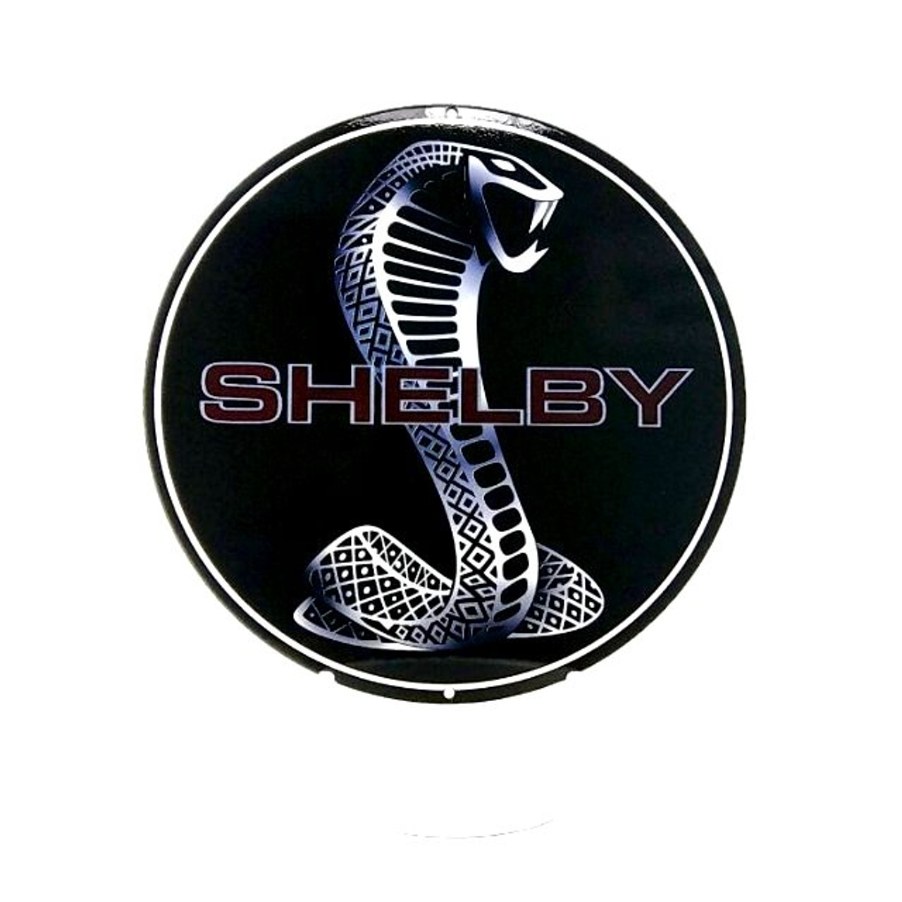 Shelby Cobra Black Circular Metal Sign