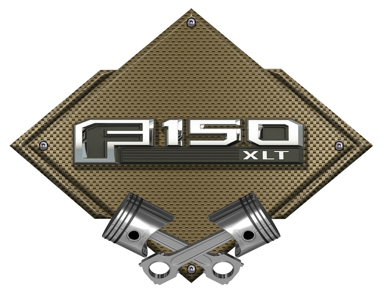 Ford F150 XLT Carbon Diamond Metal Sign - Bronze