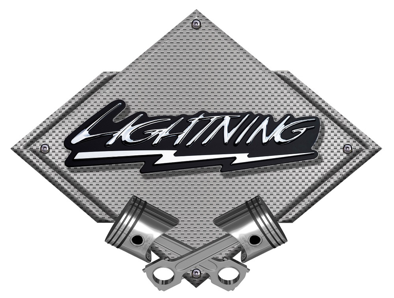 Ford F150 Lightning Carbon Diamond Metal Sign - Silver