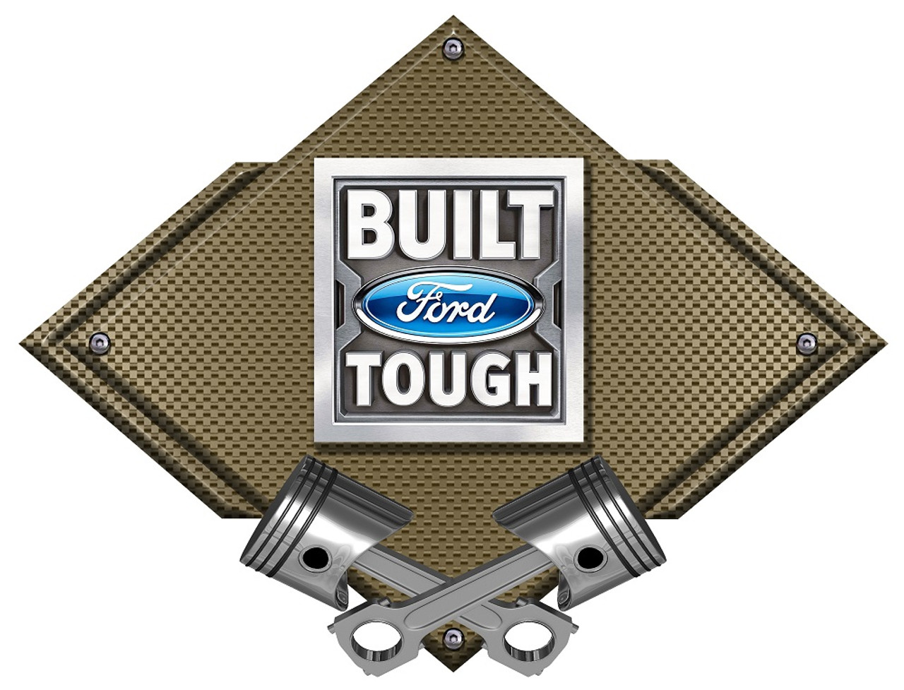 Old Ford Built Tough Sign Solid-Faced Canvas Print