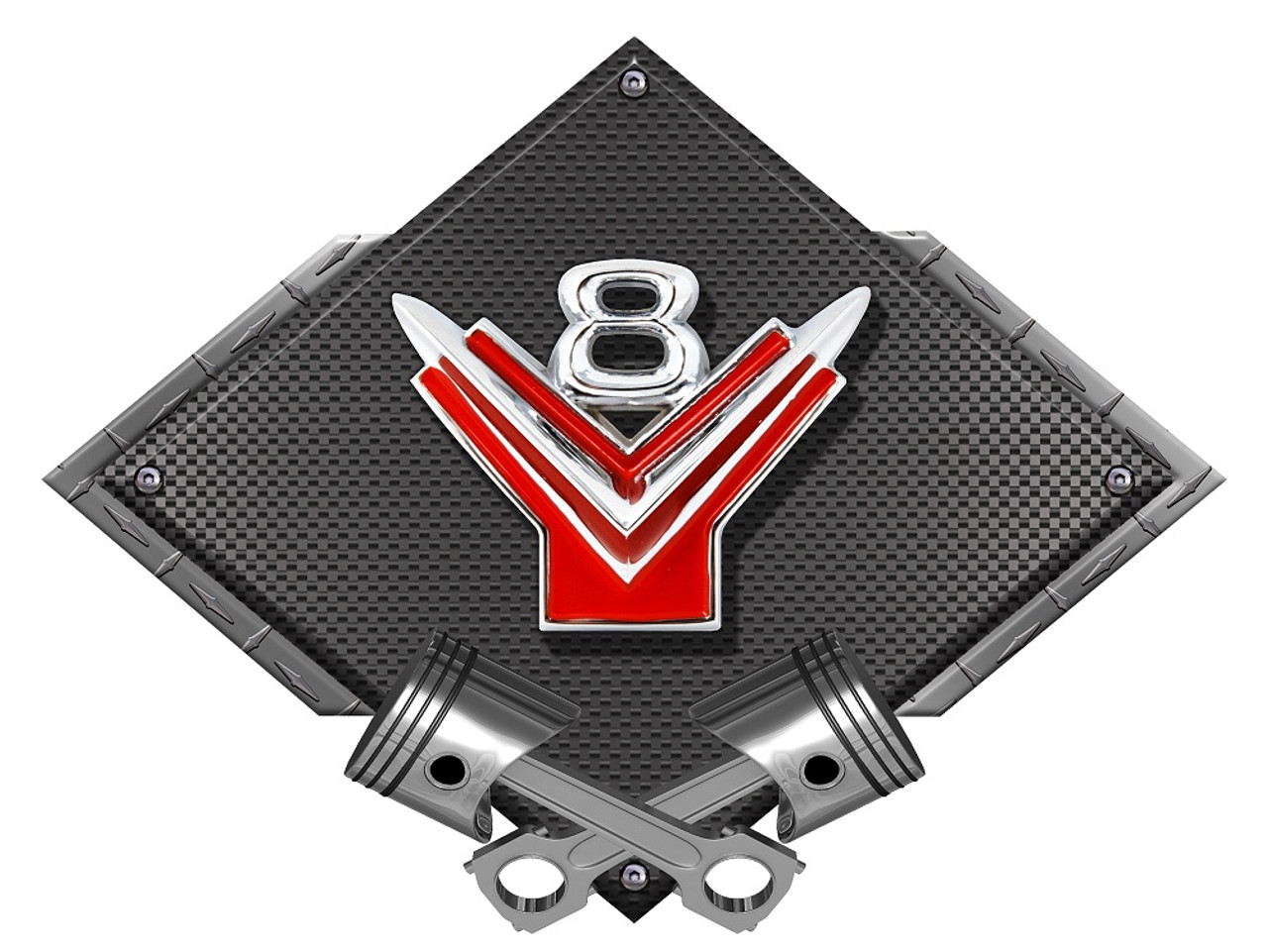 Ford Y-Block Carbon Diamond Metal Sign - Black