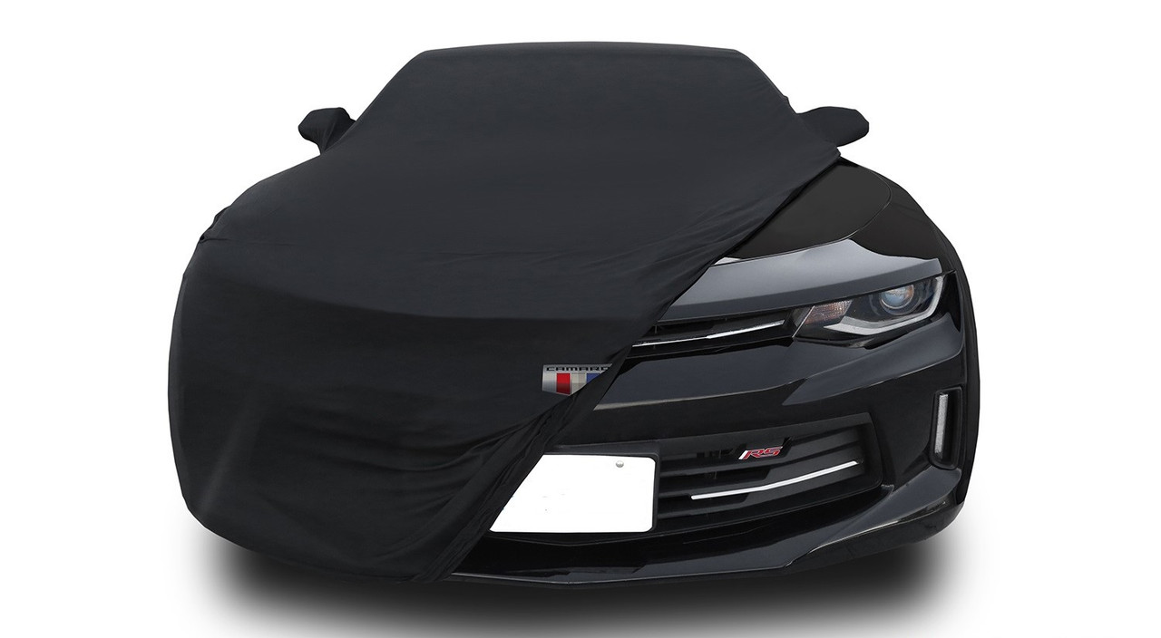 Camaro Gen6 Super Stretch Indoor Car Cover (on car - front)