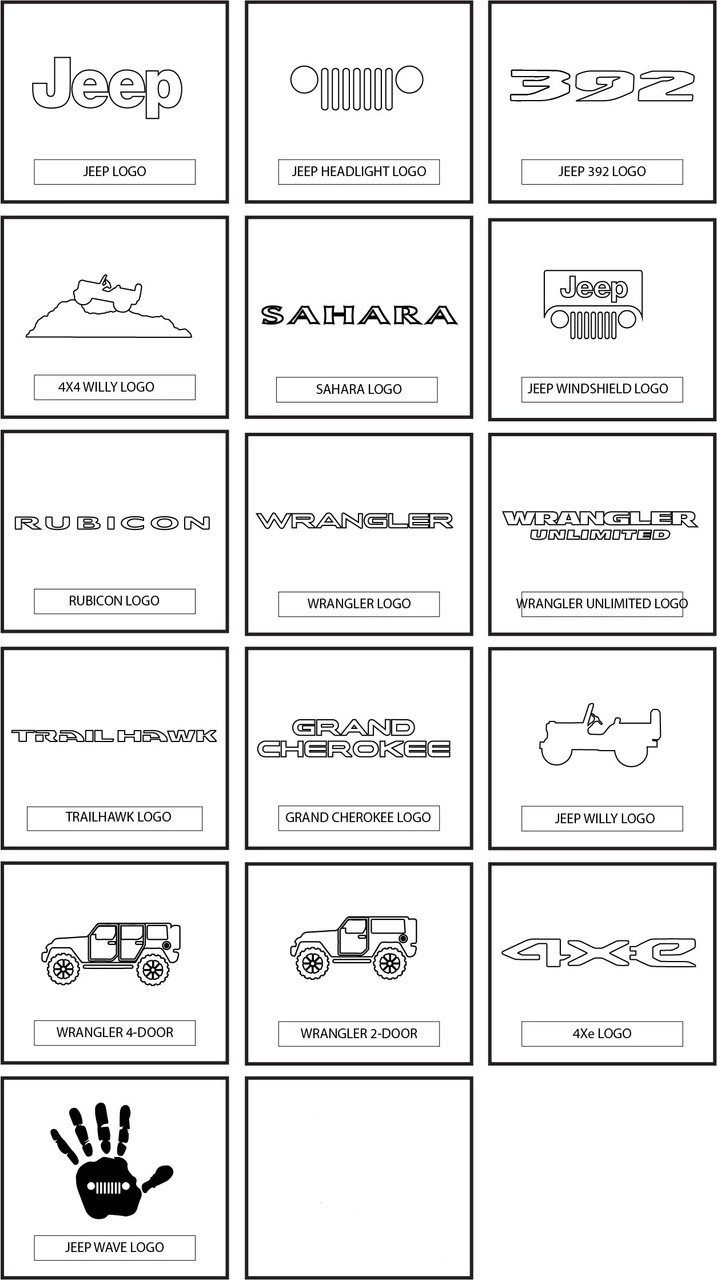 Jeep Logo Choices (not all available for this item)
