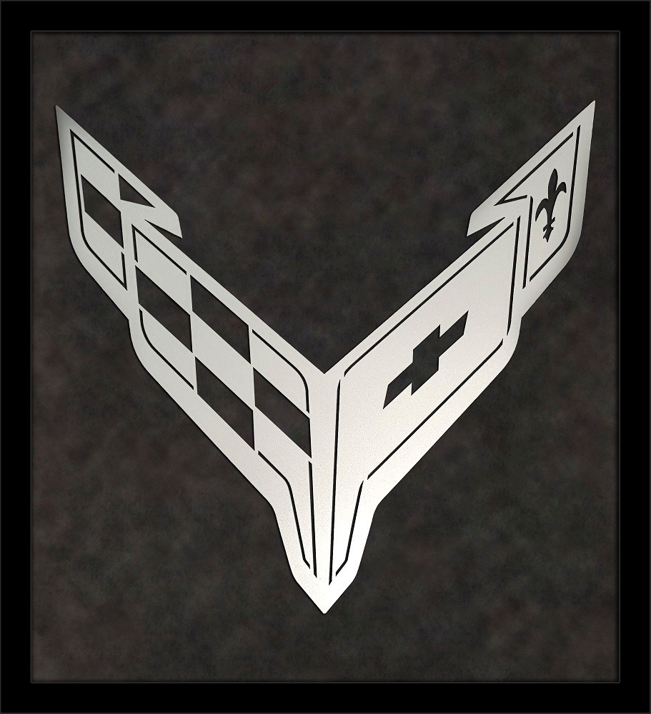 C8 Corvette Framed Laser Cut Logo | 7 Colors | Auto Gear Direct