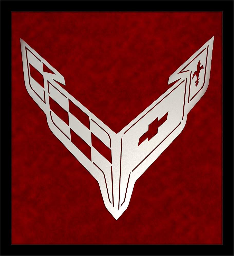 C8 Corvette Framed Laser Cut Logo | 7 Colors | Auto Gear Direct