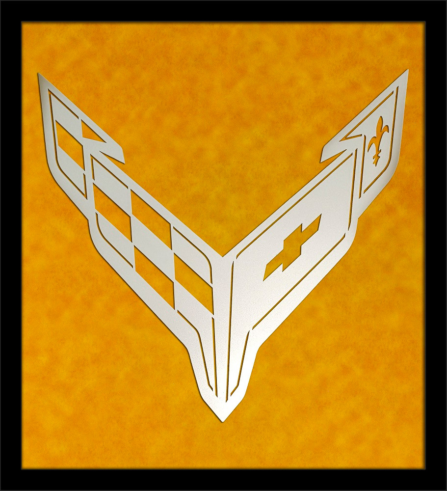 C8 Corvette Framed Laser Cut Logo | 7 Colors | Auto Gear Direct