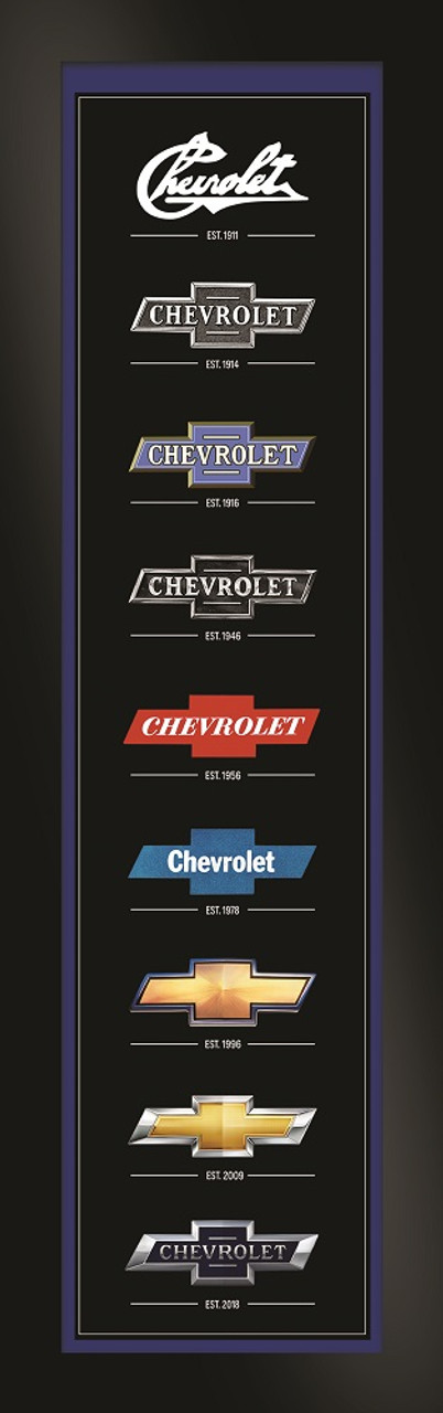 Chevrolet Generation Logos Vertical Framed Canvas Picture