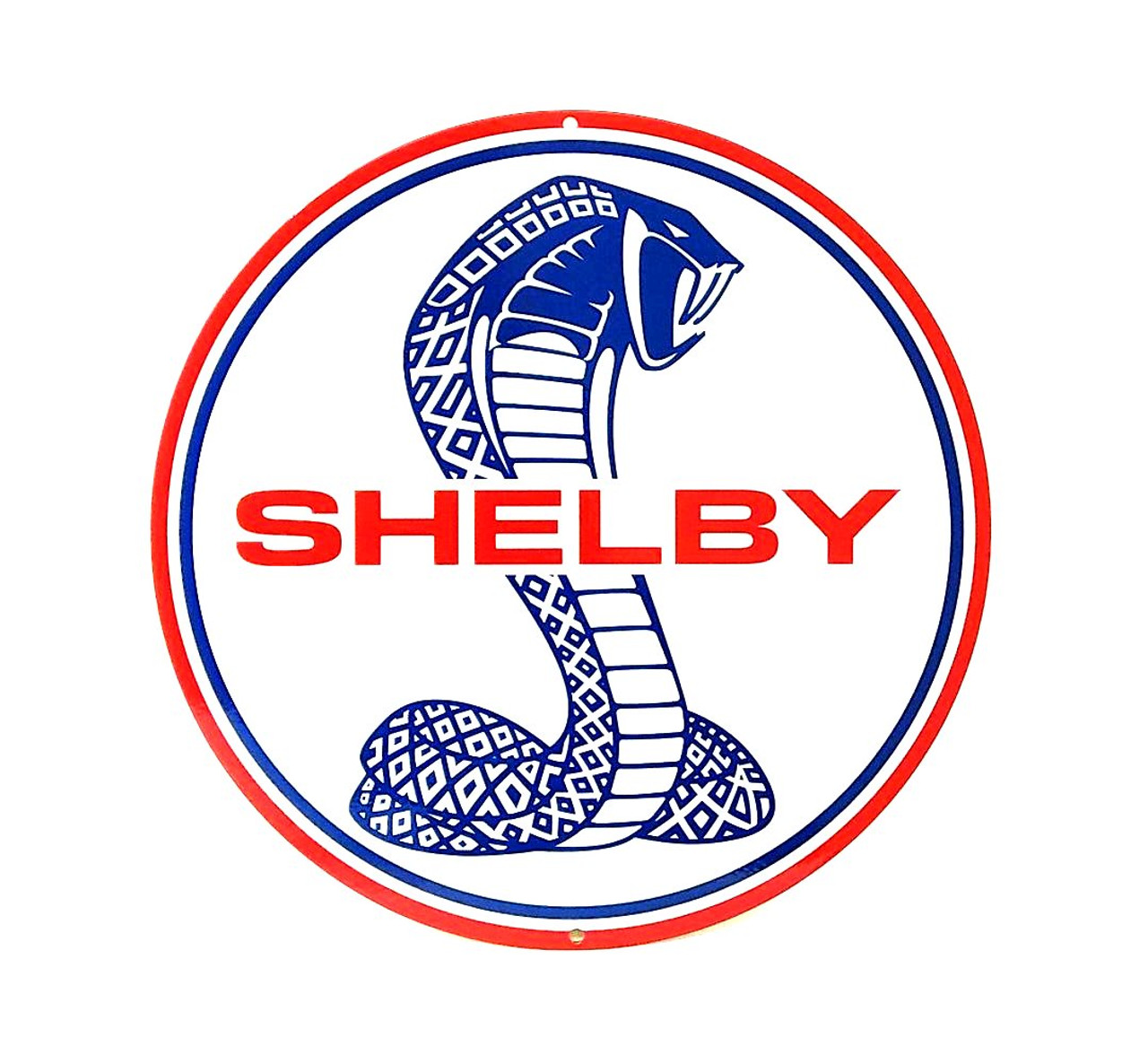 Shelby Cobra with Red Vintage Circular Metal Sign