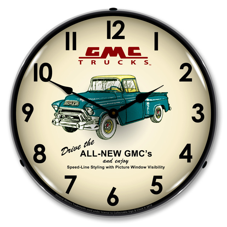 GMC Trucks Backlit Clock