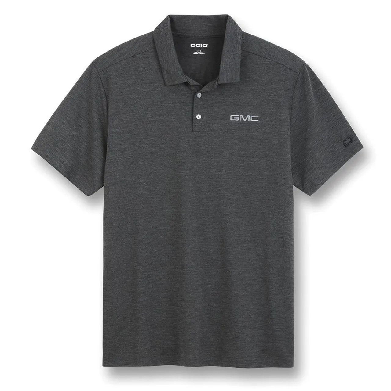 GMC Stretch Jersey Heathered Black Polo Shirt