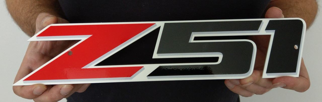 Corvette Z51 Emblem Metal Sign (14x3)