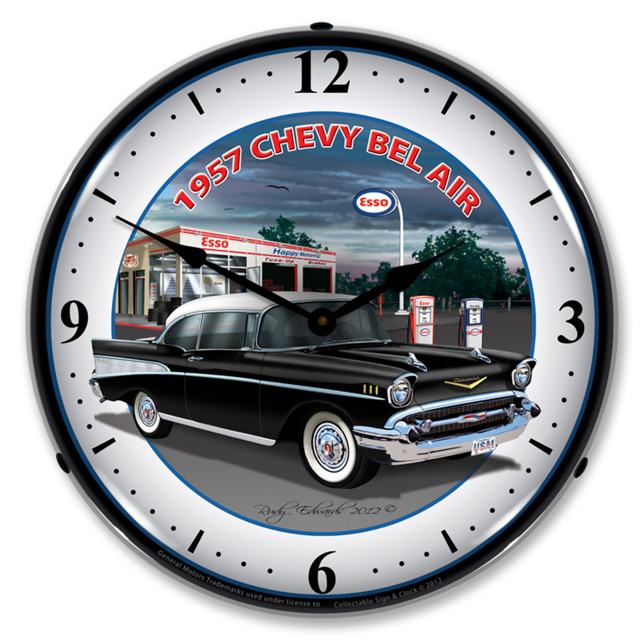 1957 Chevy Esso Gas Backlit Clock 1957 Chevy Esso Gas Backlit Clock