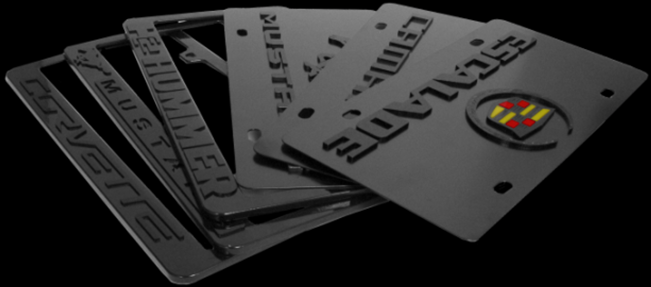 Sample Carbon Stainless Steel License Plates