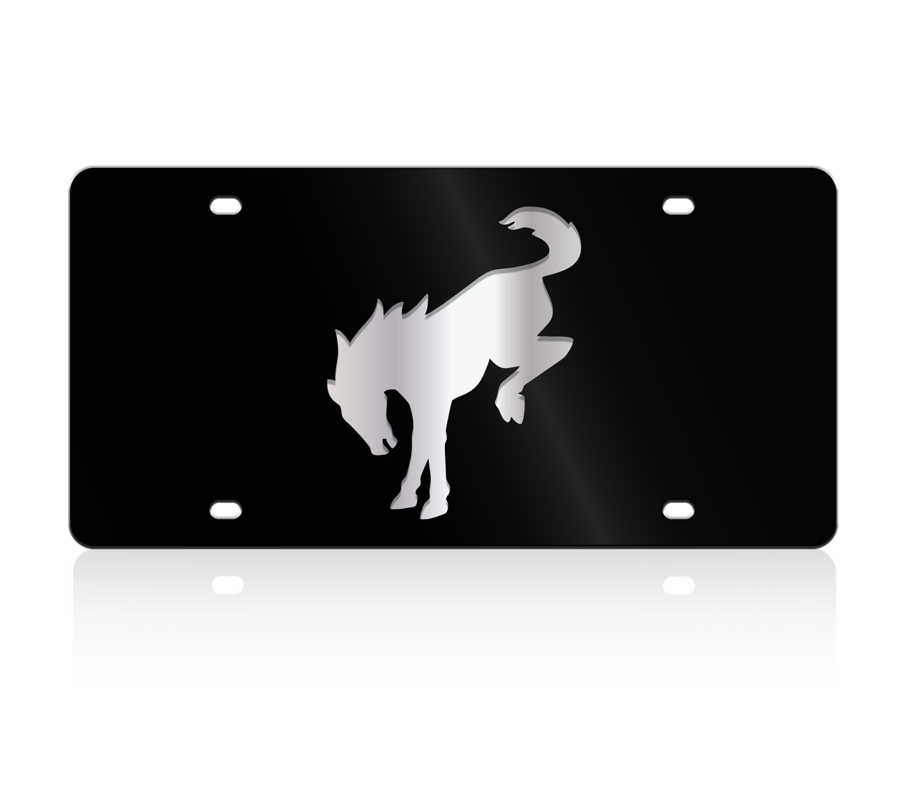 Ford Bronco Black Acrylic License Plate - Mirror Logo