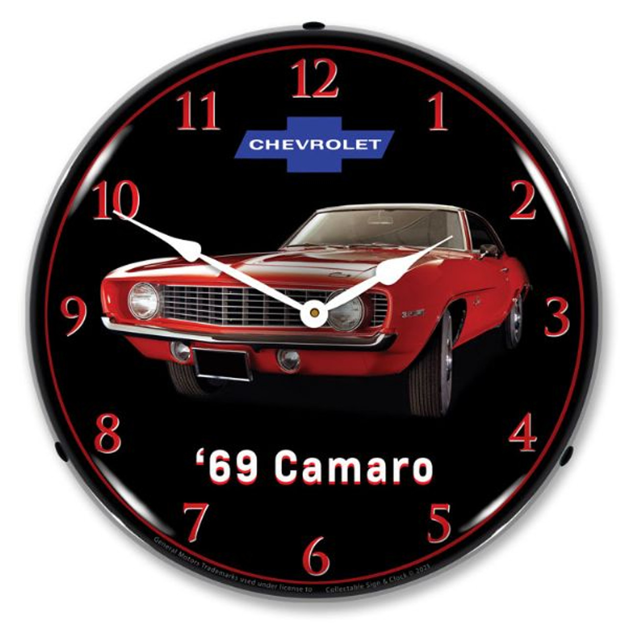 1969 Red Camaro LED Backlit Clock