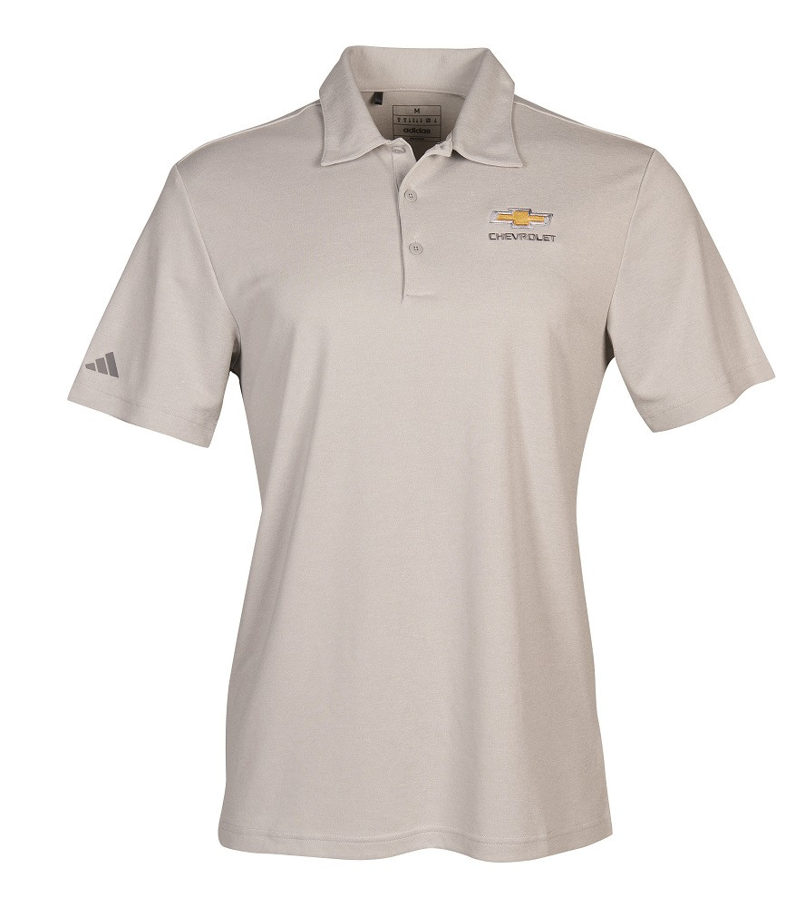 Chevrolet Gold Bowtie Heathered Adidas Polo Shirt - Gray