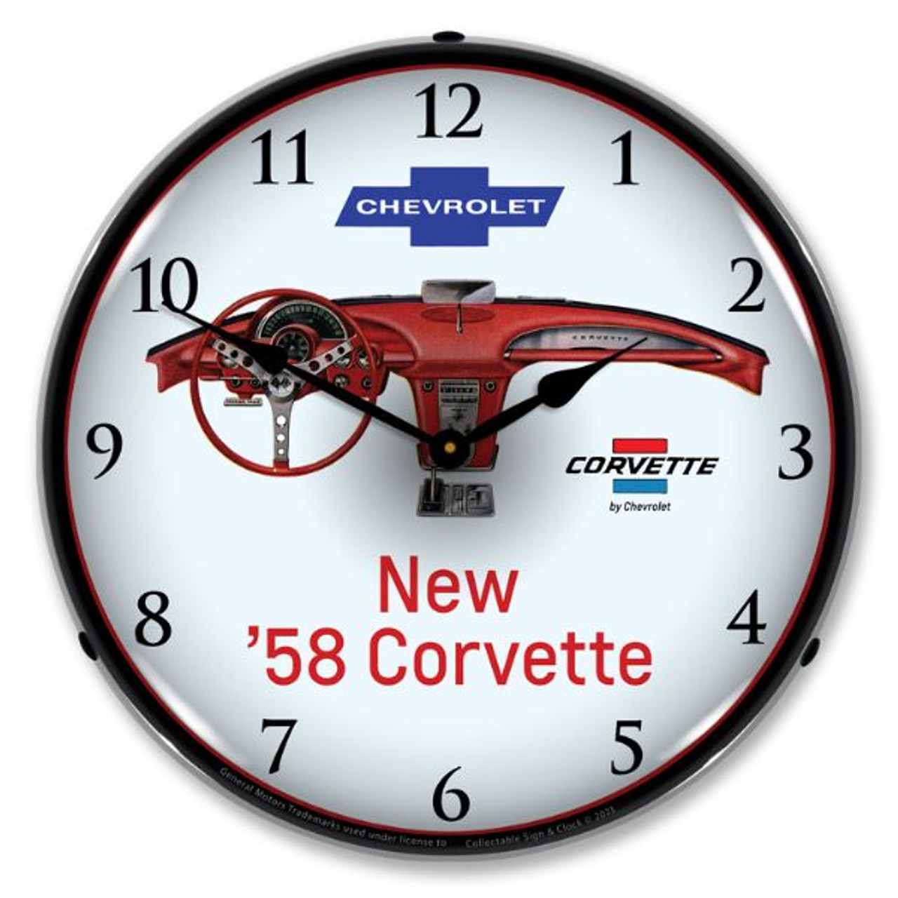 C1 1958 Corvette Dash LED Backlit Clock