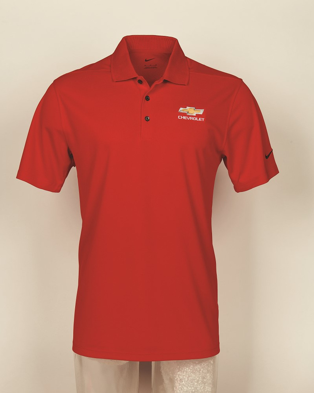 Chevrolet Gold Bowtie Nike Dri-Fit Polo Shirt - Red