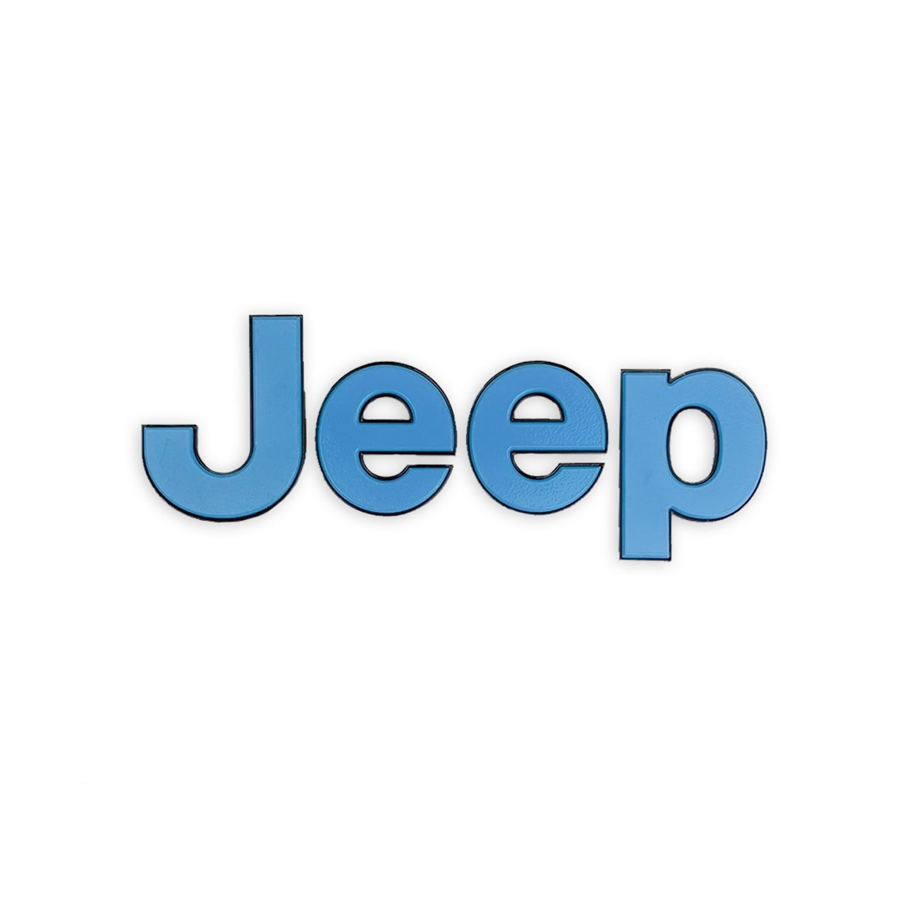 Jeep Acrylic Fender Badges (blue fill/black border)