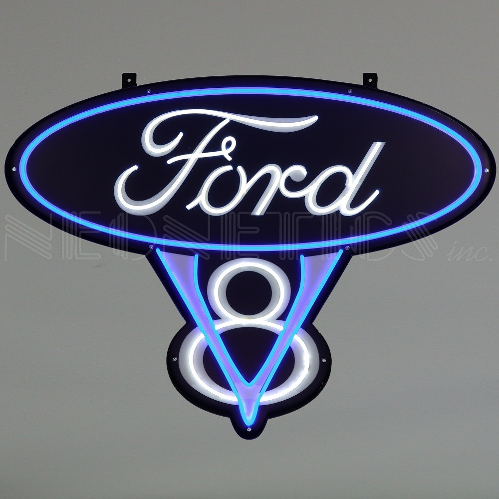 Ford V8 LED Flex Neon Sign | Auto Gear Direct