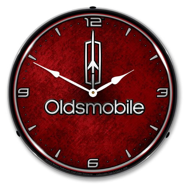 Oldsmobile Rocket Red LED Backlit Clock | Auto Gear Direct